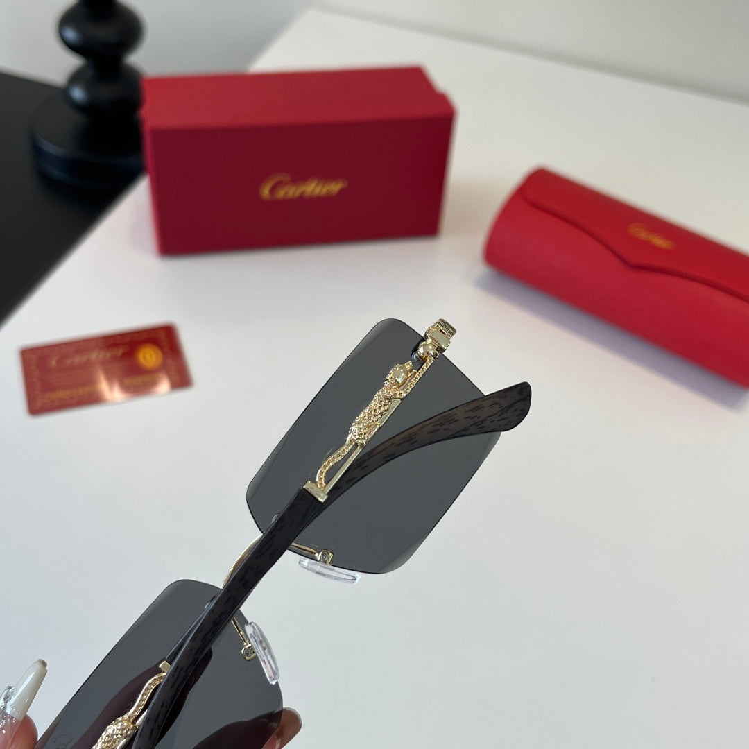 Cartier Lightweight Metal Rimless Silver Lens Sunglasses for Men & Wo - 132534 - detail image 7
