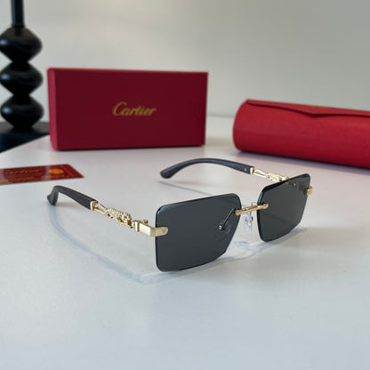 Cartier Lightweight Metal Rimless Silver Lens Sunglasses for Men & Wo - 372222
