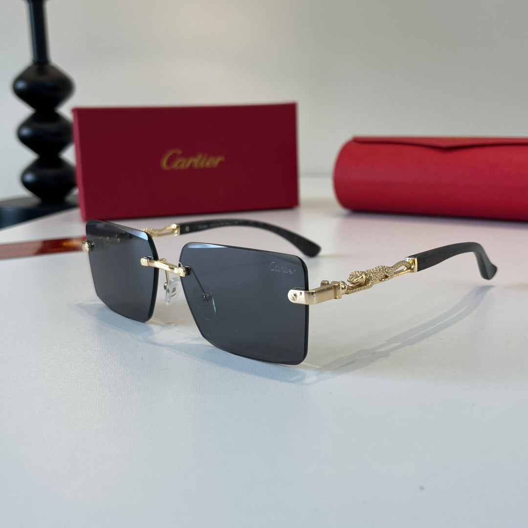 Cartier Lightweight Metal Rimless Silver Lens Sunglasses for Men & Wo - 372222 - detail image 3