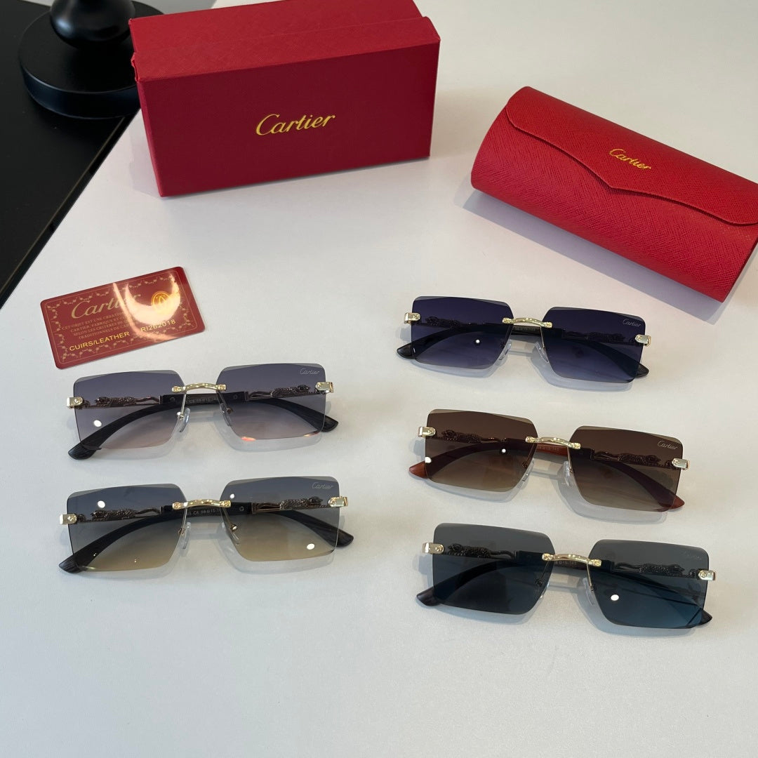 Cartier Lightweight Metal Rimless Silver Lens Sunglasses for Men & Wo - 372223 - detail image 11