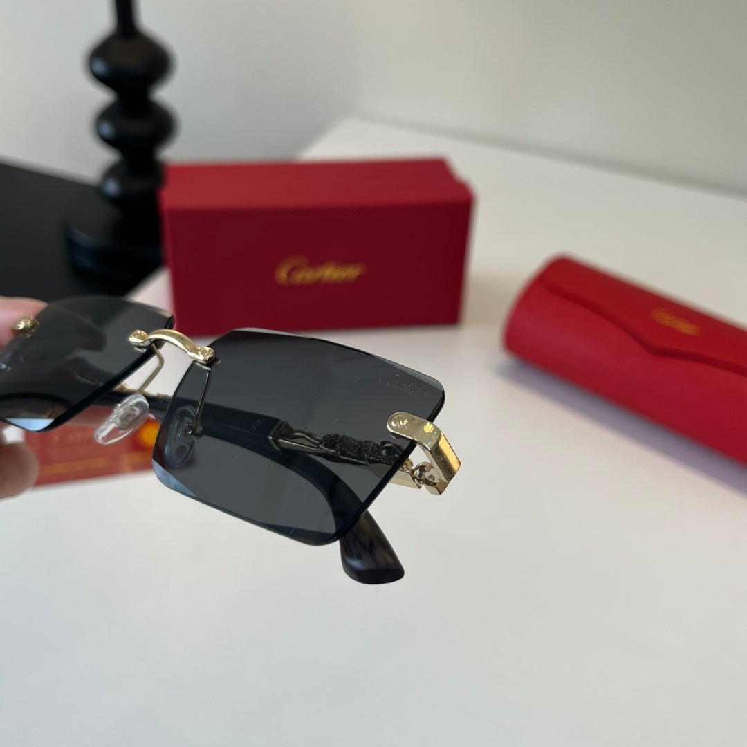 Cartier Lightweight Metal Rimless Silver Lens Sunglasses for Men & Wo - 372222 - detail image 6