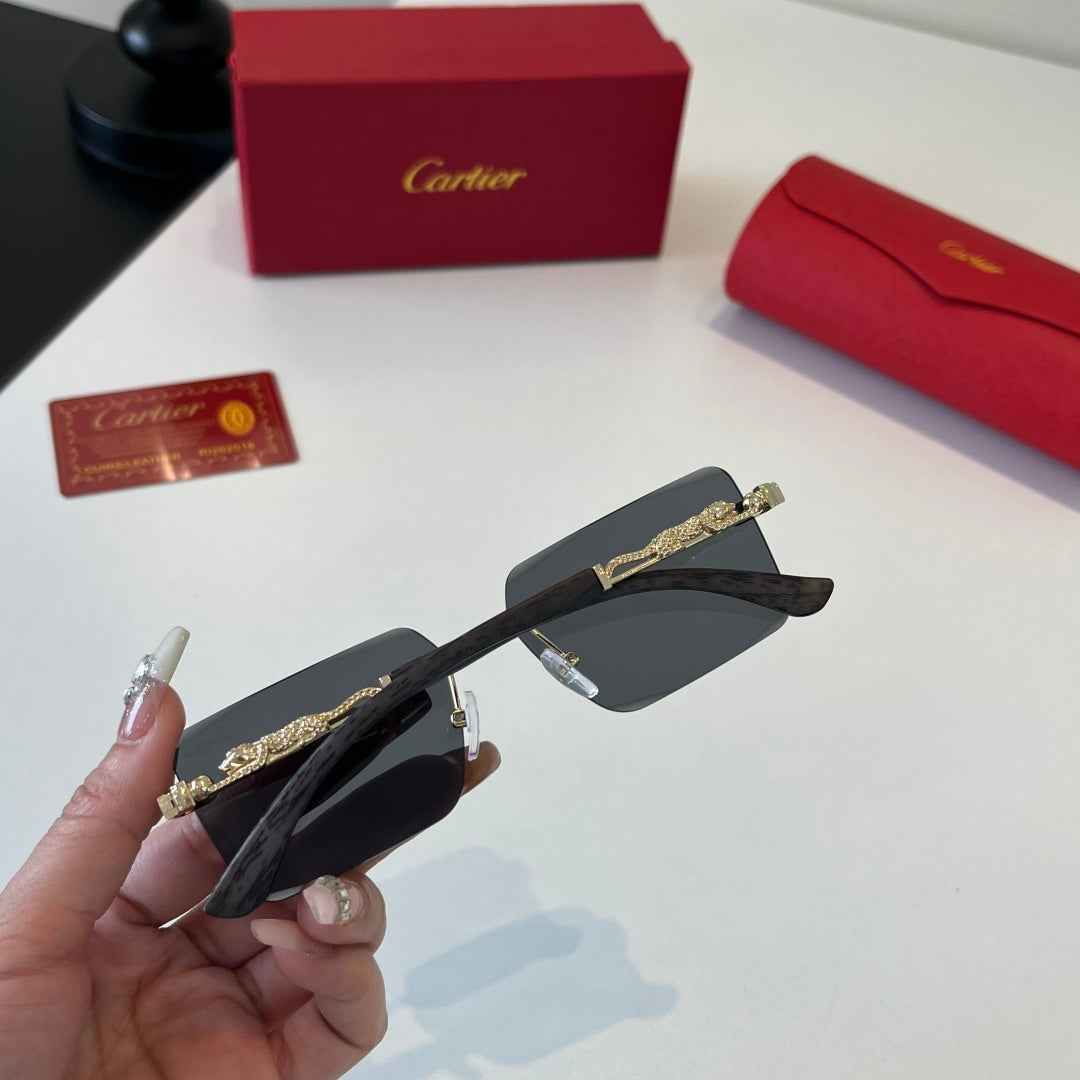 Cartier Lightweight Metal Rimless Silver Lens Sunglasses for Men & Wo - 372222 - detail image 8