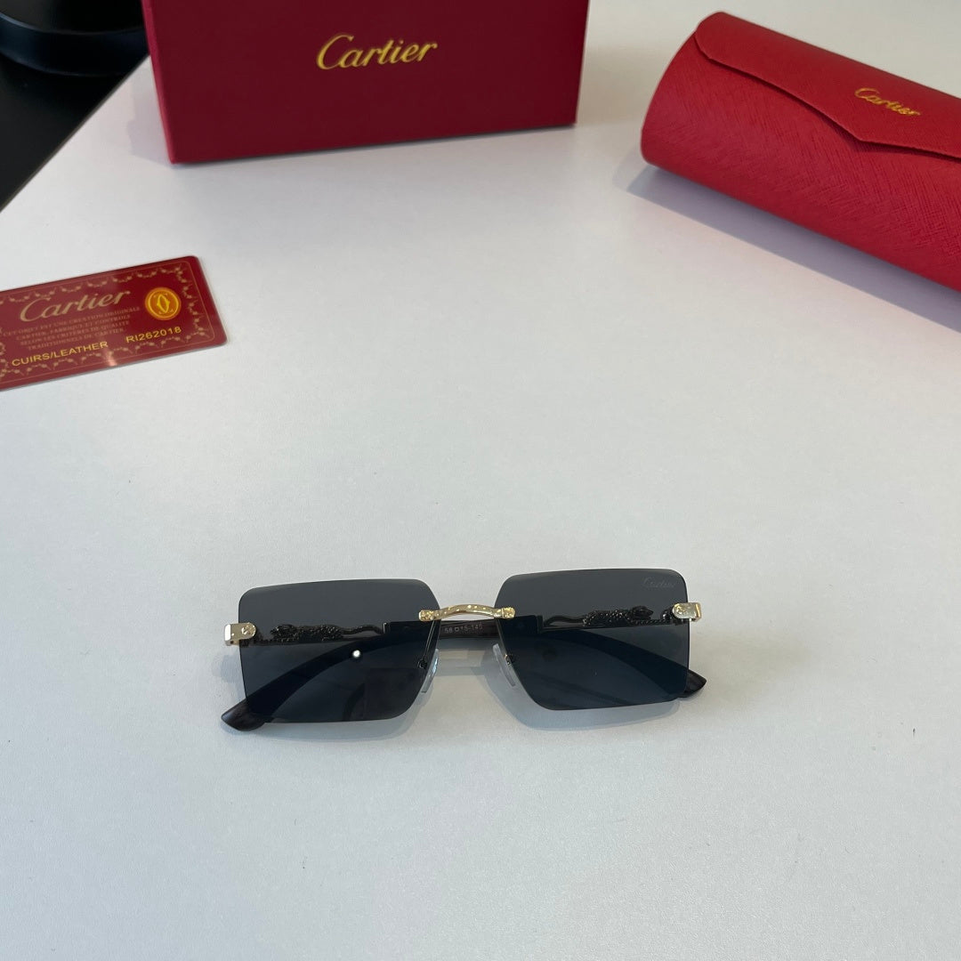 Cartier Lightweight Metal Rimless Silver Lens Sunglasses for Men & Wo - 372222 - detail image 4