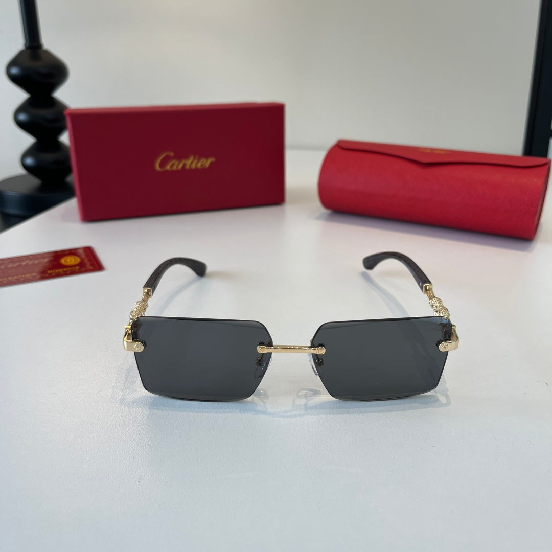 Cartier Lightweight Metal Rimless Silver Lens Sunglasses for Men & Wo - 372222 - detail image 2
