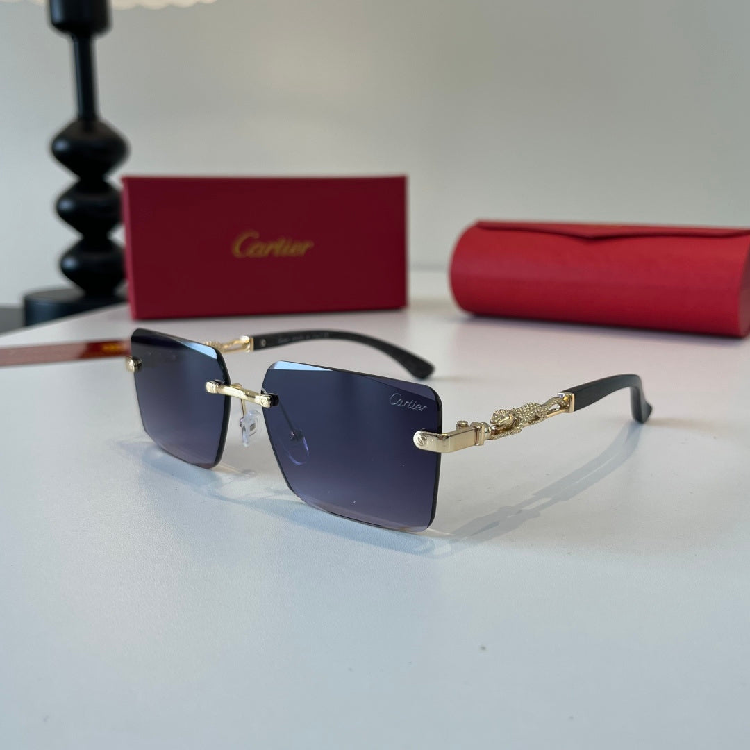 Cartier Lightweight Metal Rimless Silver Lens Sunglasses for Men & Wo - 372223 - detail image 2