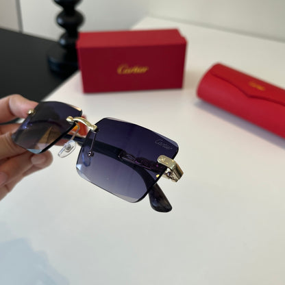 Cartier Lightweight Metal Rimless Silver Lens Sunglasses for Men & Wo - 372223 - detail image 6