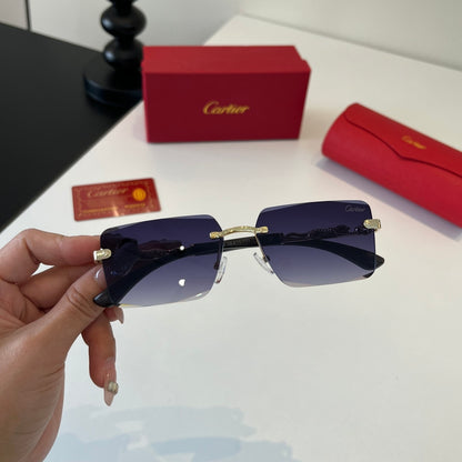 Cartier Lightweight Metal Rimless Silver Lens Sunglasses for Men & Wo - 372223 - detail image 5