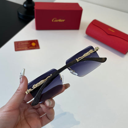 Cartier Lightweight Metal Rimless Silver Lens Sunglasses for Men & Wo - 132535 - detail image 8