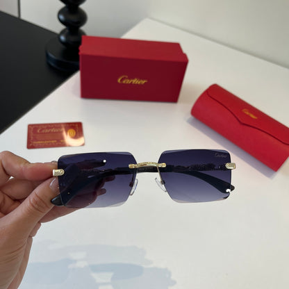 Cartier Lightweight Metal Rimless Silver Lens Sunglasses for Men & Wo - 132535 - detail image 3