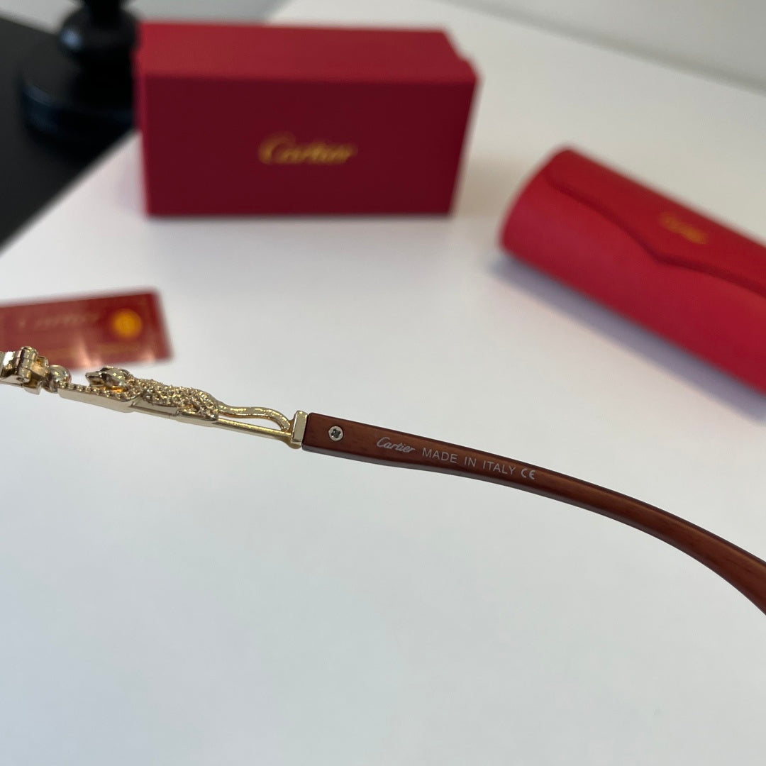 Cartier Lightweight Metal Rimless Brown Lens Sunglasses for Men & Wom - 372224 - detail image 9
