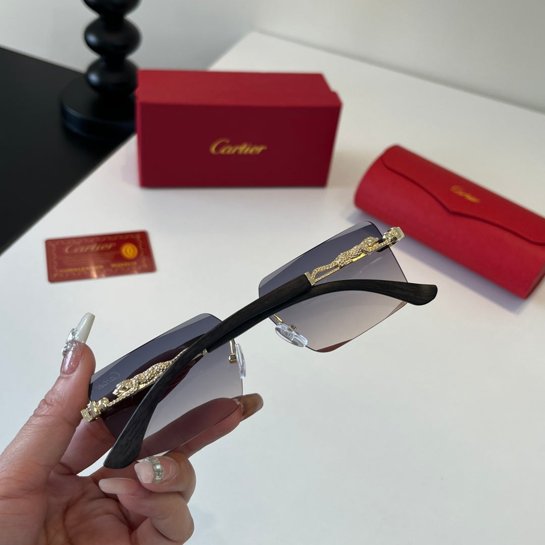 Cartier Lightweight Metal Rimless Silver Lens Sunglasses for Men & Wo - 132538 - detail image 7