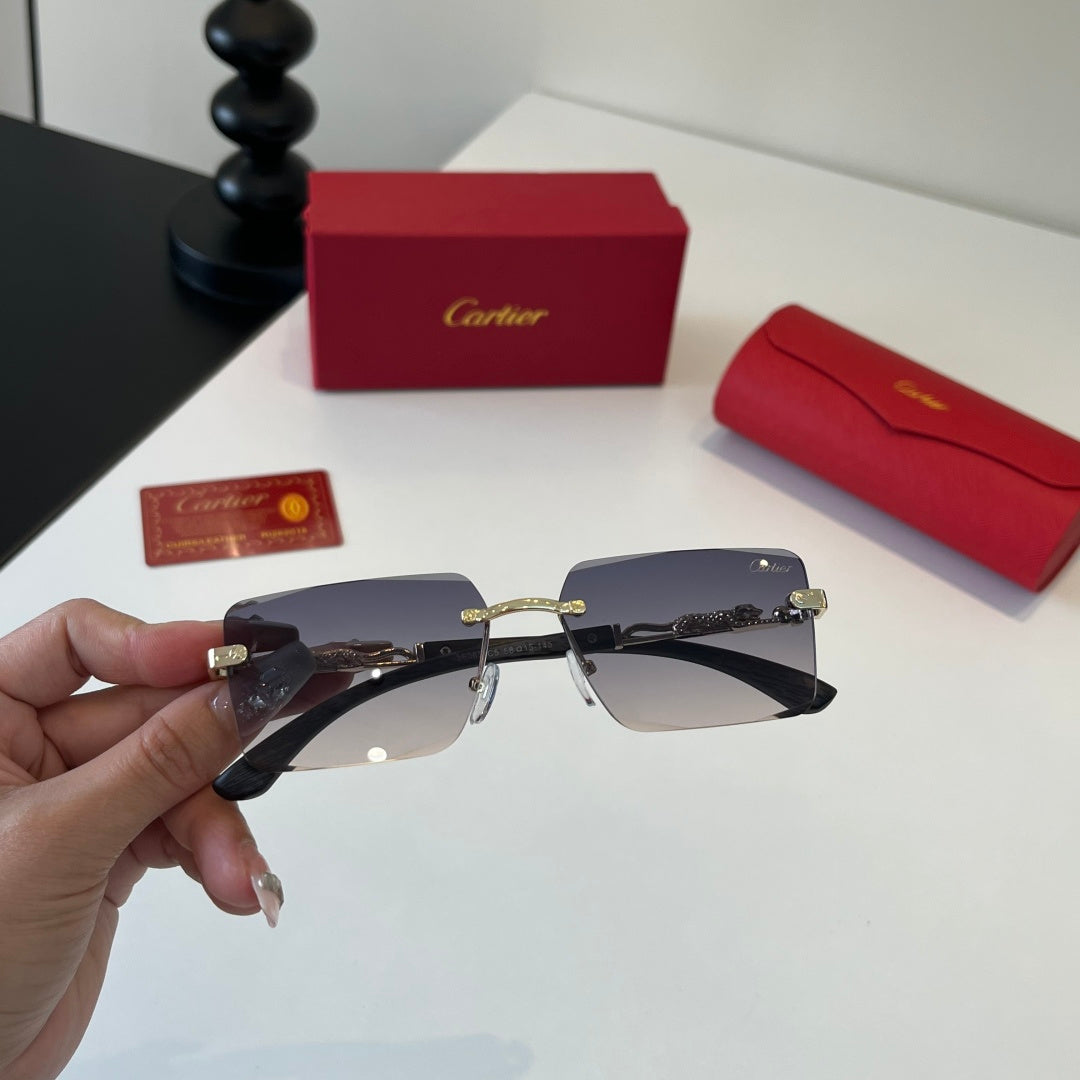 Cartier Lightweight Metal Rimless Silver Lens Sunglasses for Men & Wo - 132538 - detail image 4