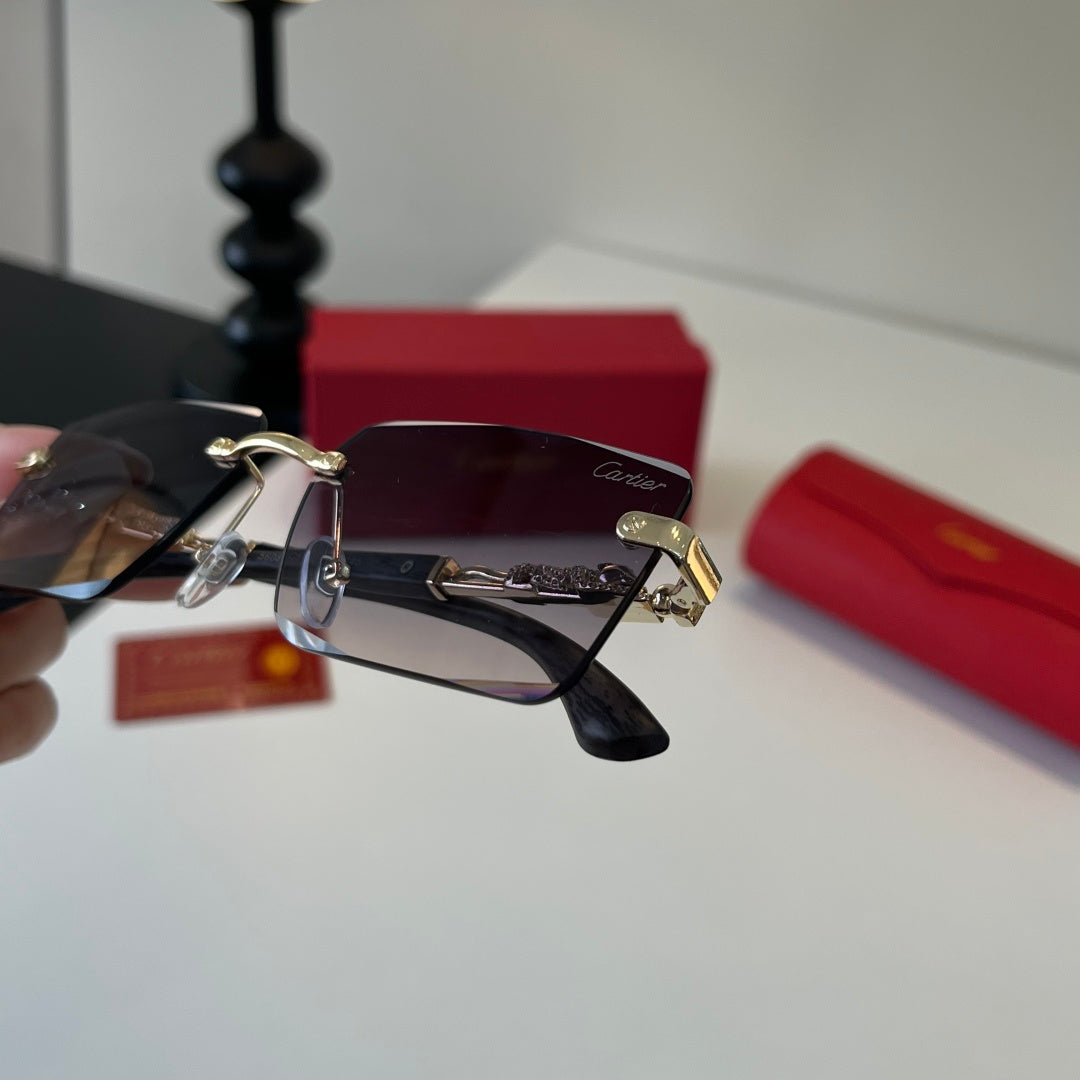 Cartier Lightweight Metal Rimless Silver Lens Sunglasses for Men & Wo - 132538 - detail image 5