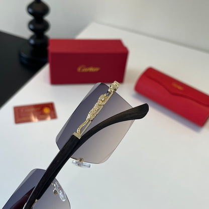 Cartier Lightweight Metal Rimless Silver Lens Sunglasses for Men & Wo - 372225 - detail image 6