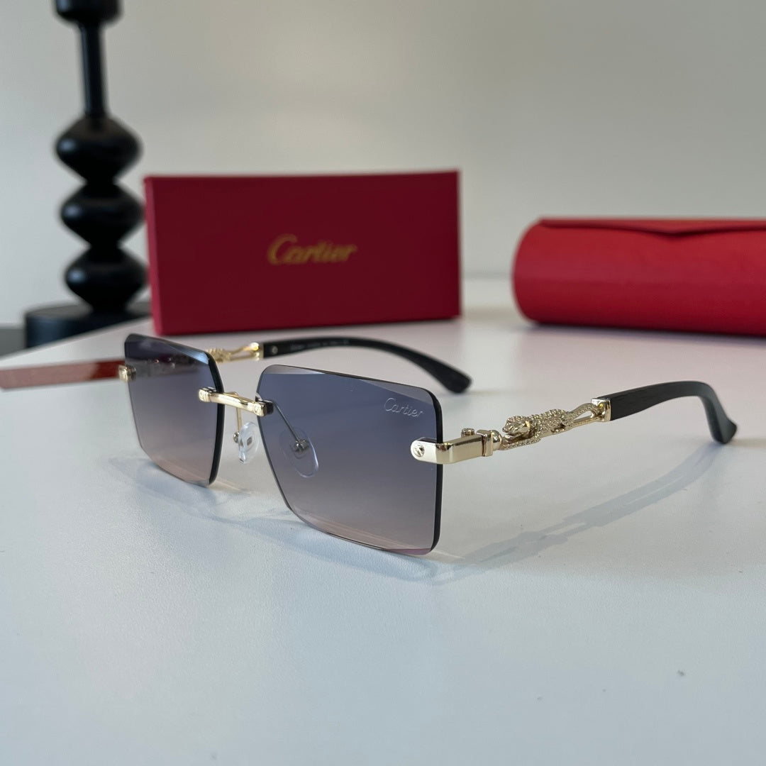 Cartier Lightweight Metal Rimless Silver Lens Sunglasses for Men & Wo - 132538 - detail image 3
