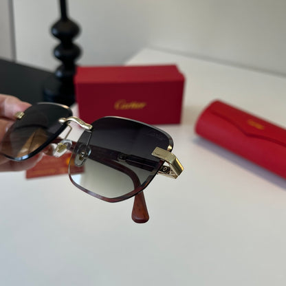Cartier Lightweight Metal Rimless Silver Lens Sunglasses for Men & Wo - 132539 - detail image 6