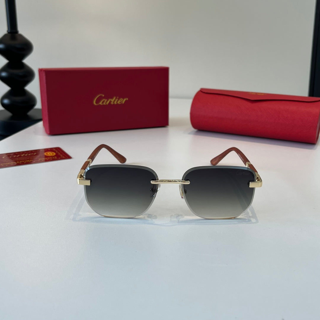 Cartier Lightweight Metal Rimless Silver Lens Sunglasses for Men & Wo - 415985 - detail image 2