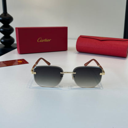 Cartier Lightweight Metal Rimless Silver Lens Sunglasses for Men & Wo - 487236 - detail image 2