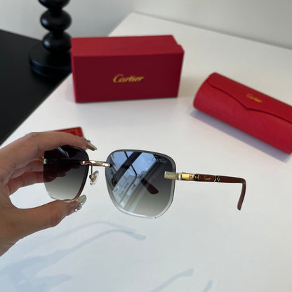 Cartier Lightweight Metal Rimless Silver Lens Sunglasses for Men & Wo - 415985 - detail image 4