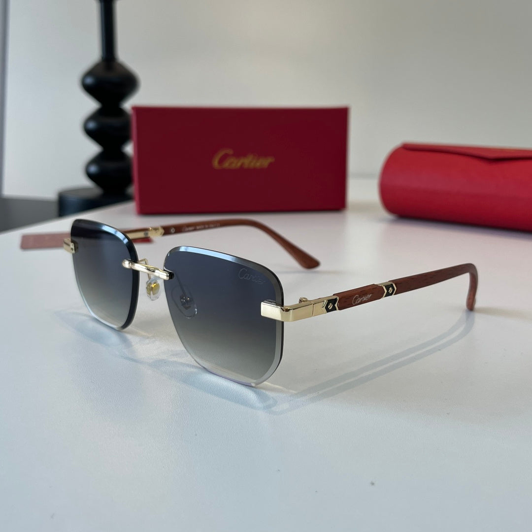 Cartier Lightweight Metal Rimless Silver Lens Sunglasses for Men & Wo - 415985 - detail image 3