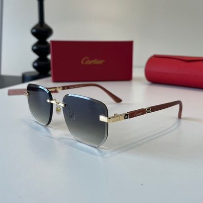 Cartier Lightweight Metal Rimless Silver Lens Sunglasses for Men & Wo - 487236 - detail image 3