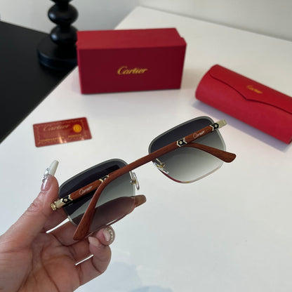 Cartier Lightweight Metal Rimless Silver Lens Sunglasses for Men & Wo - 415985 - detail image 8