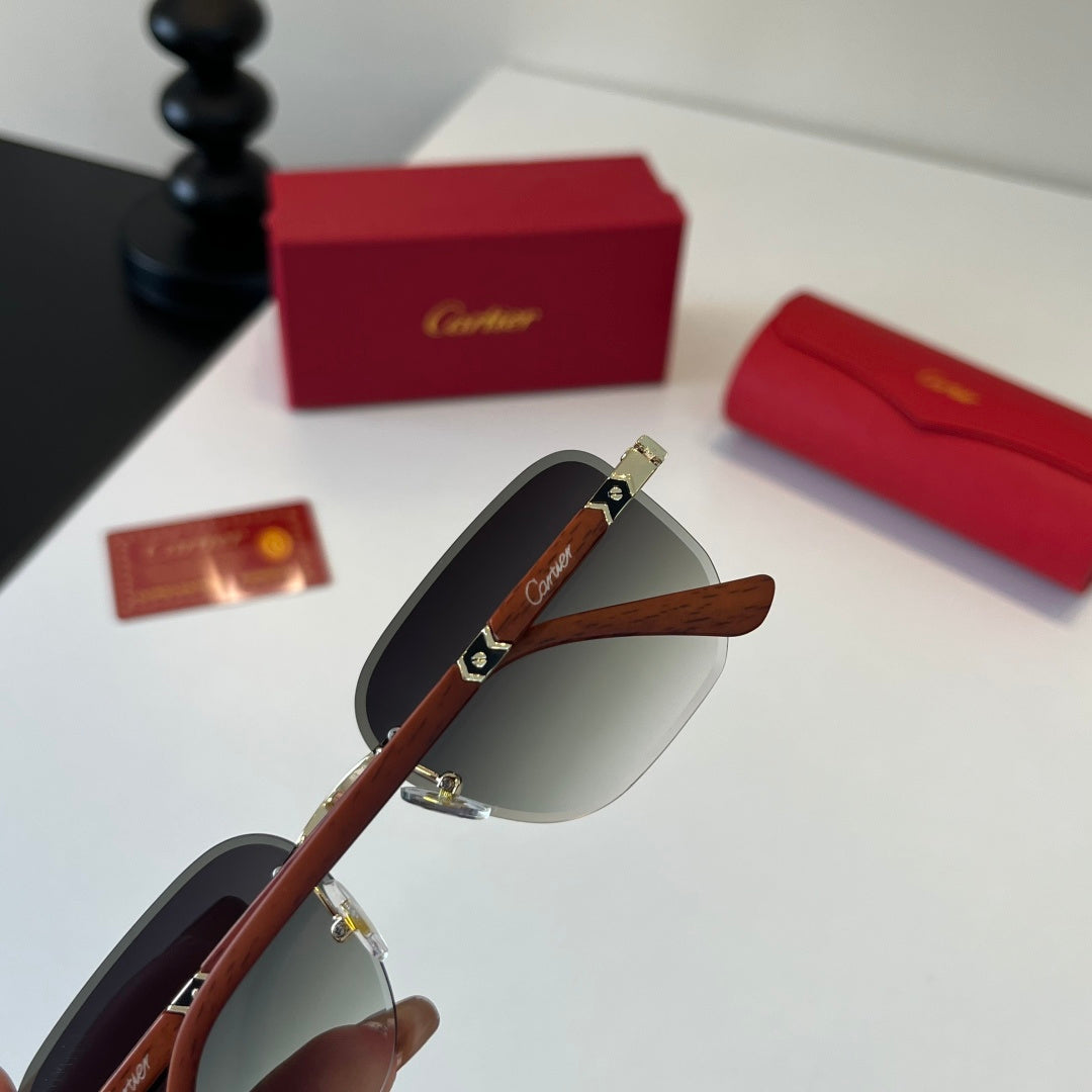 Cartier Lightweight Metal Rimless Silver Lens Sunglasses for Men & Wo - 372226 - detail image 7