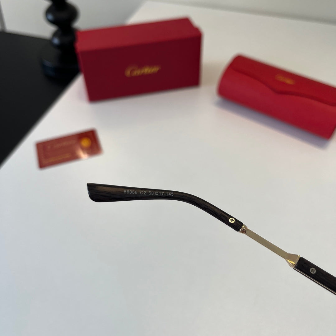 Cartier Lightweight Metal Rimless Blue Lens Sunglasses for Men & Wome - 487239 - detail image 8
