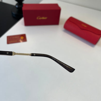 Cartier Lightweight Metal Rimless Blue Lens Sunglasses for Men & Wome - 132542 - detail image 9