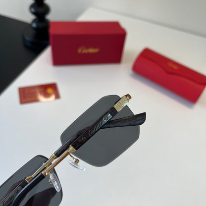 Cartier Lightweight Metal Rimless Silver Lens Sunglasses for Men & Wo - 415986 - detail image 5