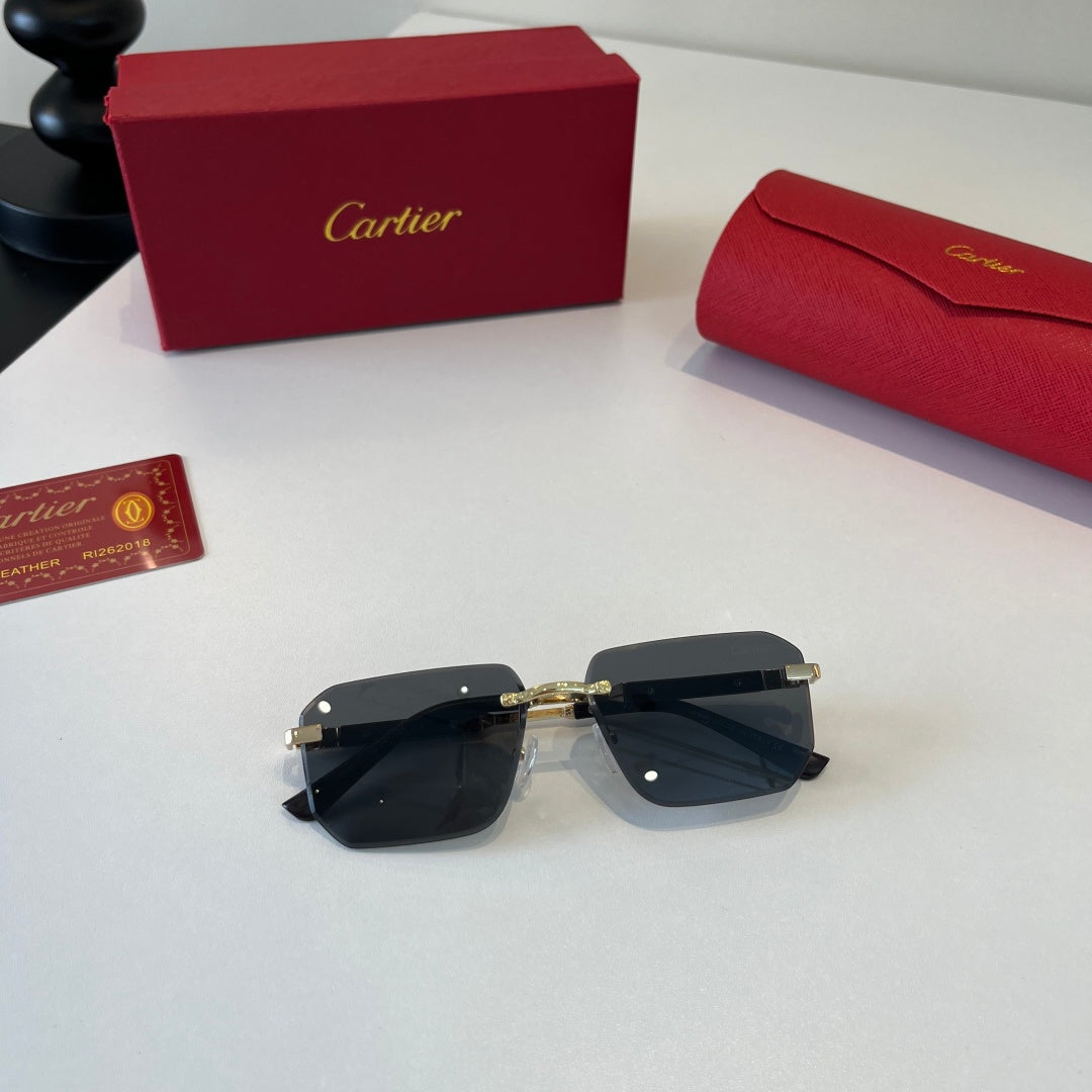 Cartier Lightweight Metal Rimless Silver Lens Sunglasses for Men & Wo - 415986 - detail image 8