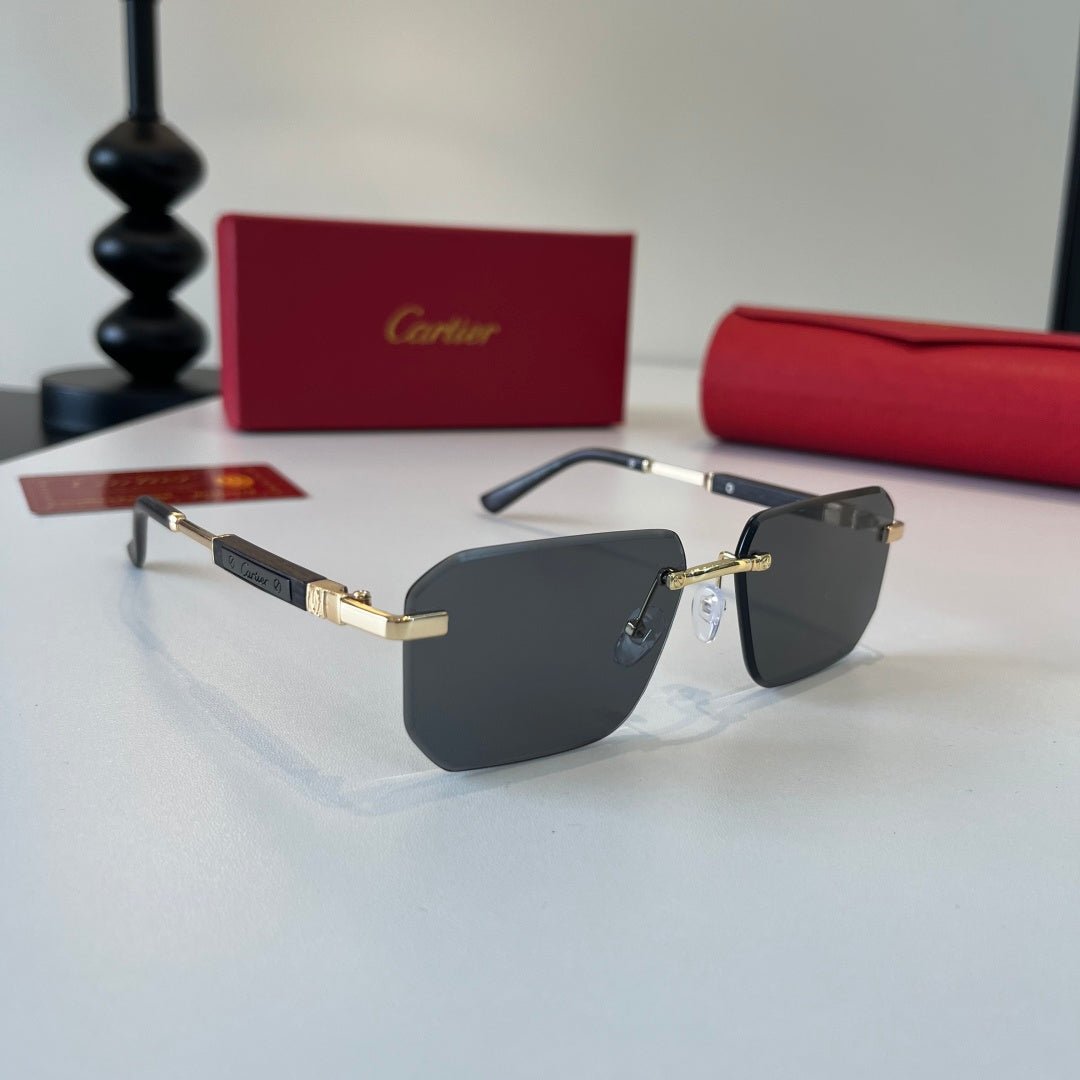 Cartier Lightweight Metal Rimless Silver Lens Sunglasses for Men & Wo - 487237
