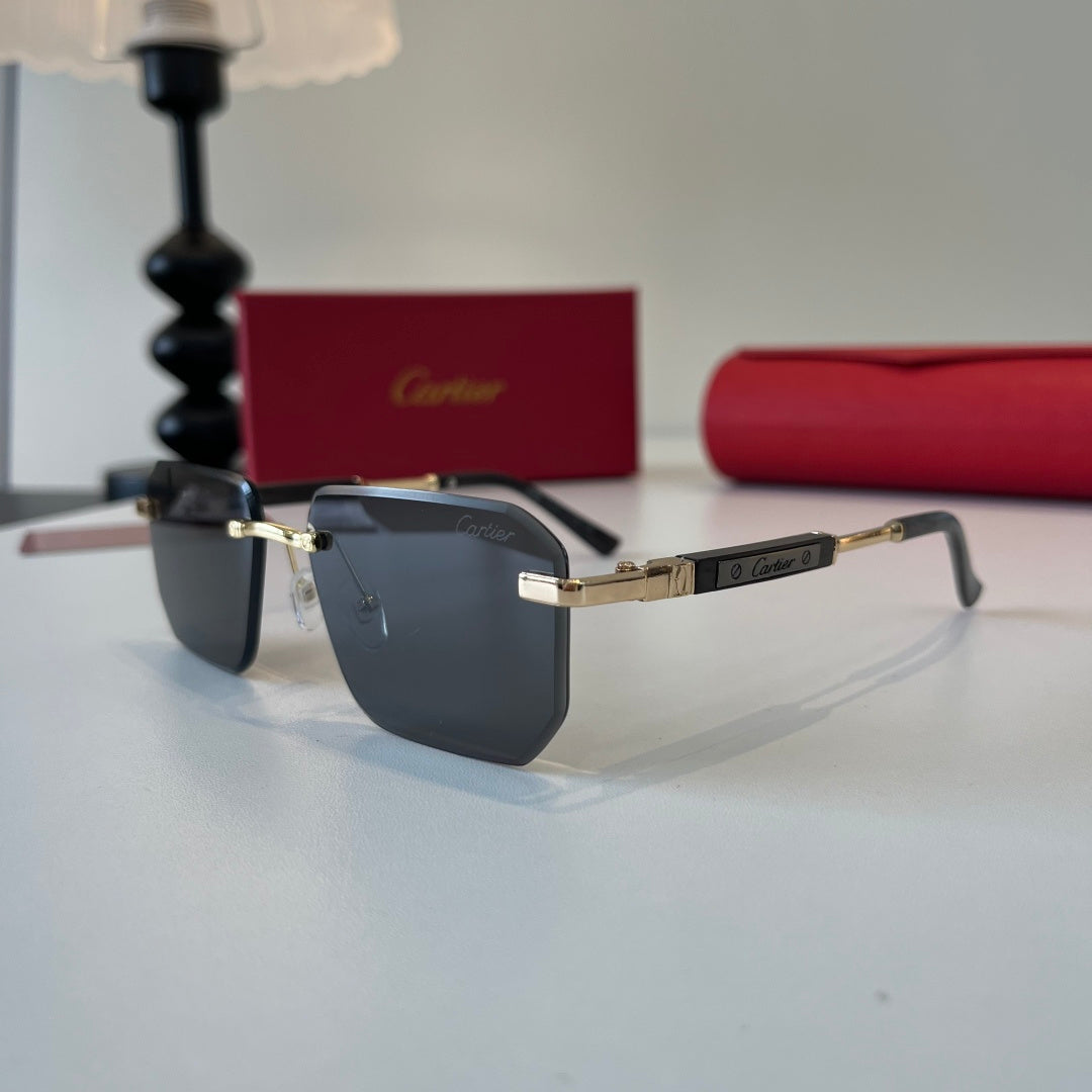 Cartier Lightweight Metal Rimless Silver Lens Sunglasses for Men & Wo - 132540 - detail image 3