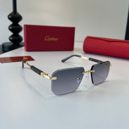 Cartier Lightweight Metal Rimless Silver Lens Sunglasses for Men & Wo - 487238
