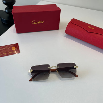 Cartier Lightweight Metal Rimless Silver Lens Sunglasses for Men & Wo - 372230 - detail image 5