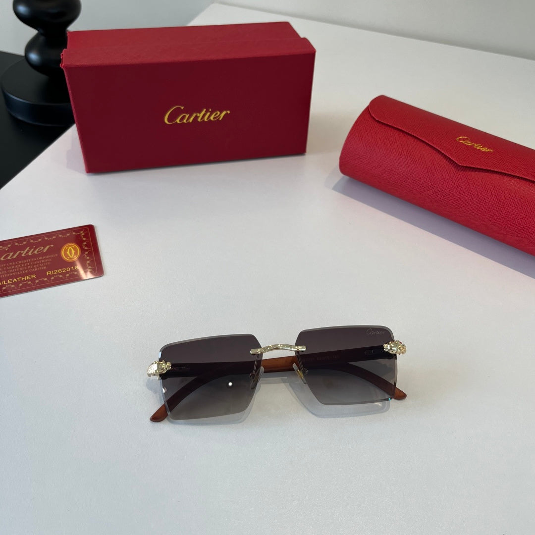 Cartier Lightweight Metal Rimless Silver Lens Sunglasses for Men & Wo - 132544 - detail image 5