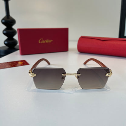 Cartier Lightweight Metal Rimless Silver Lens Sunglasses for Men & Wo - 372230 - detail image 2