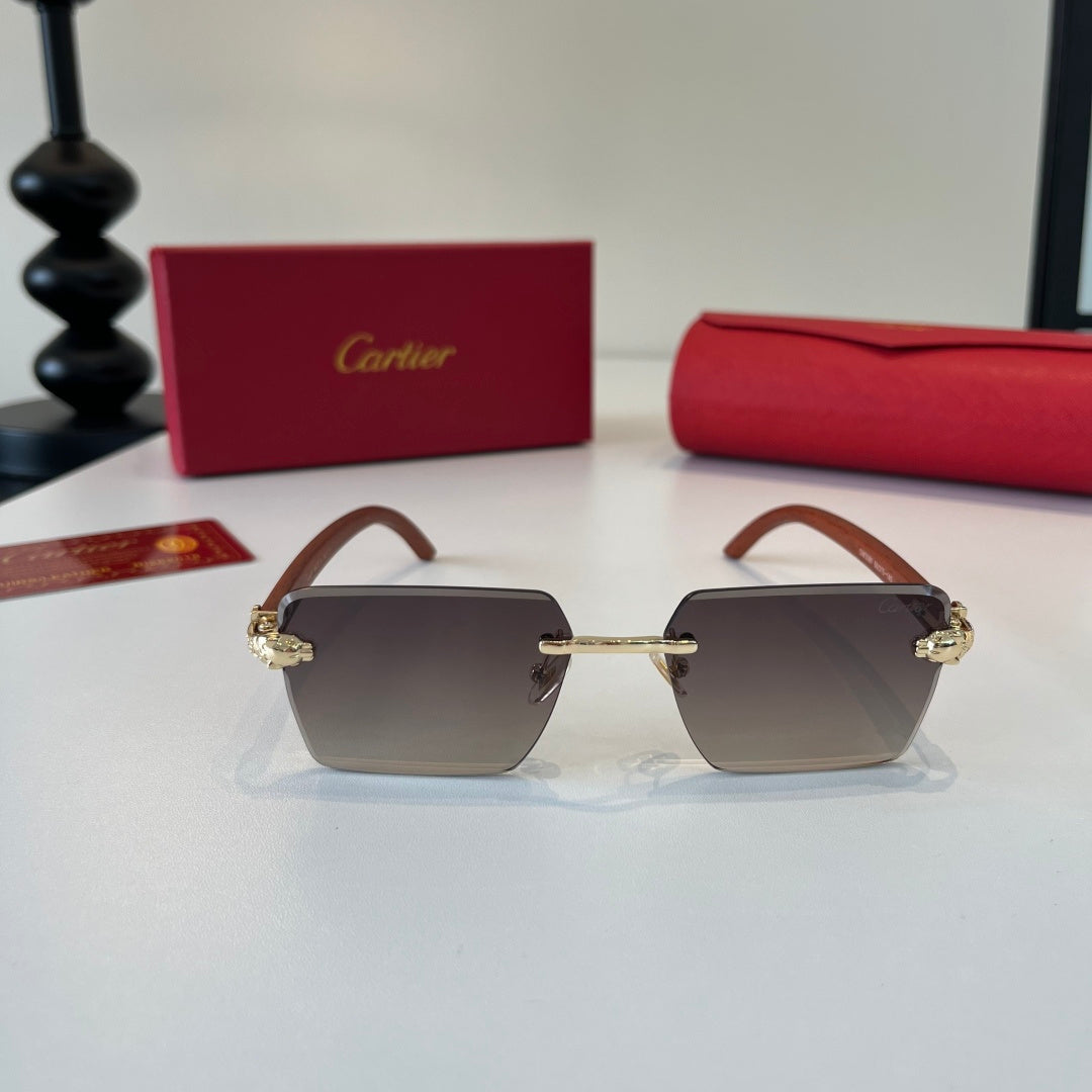 Cartier Lightweight Metal Rimless Silver Lens Sunglasses for Men & Wo - 132544 - detail image 2