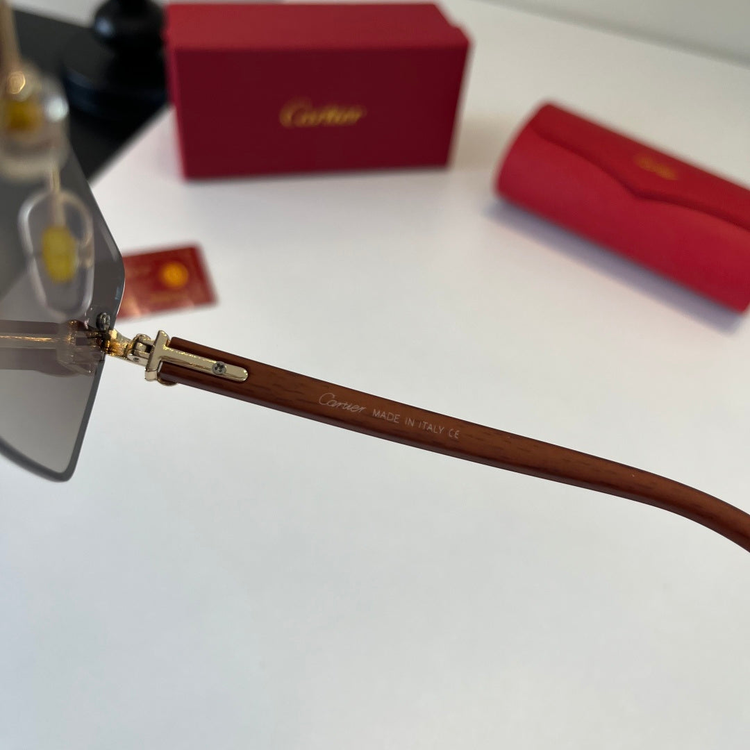 Cartier Lightweight Metal Rimless Silver Lens Sunglasses for Men & Wo - 132544 - detail image 10