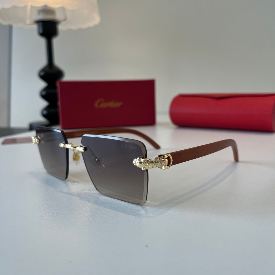 Cartier Lightweight Metal Rimless Silver Lens Sunglasses for Men & Wo - 372230 - detail image 3