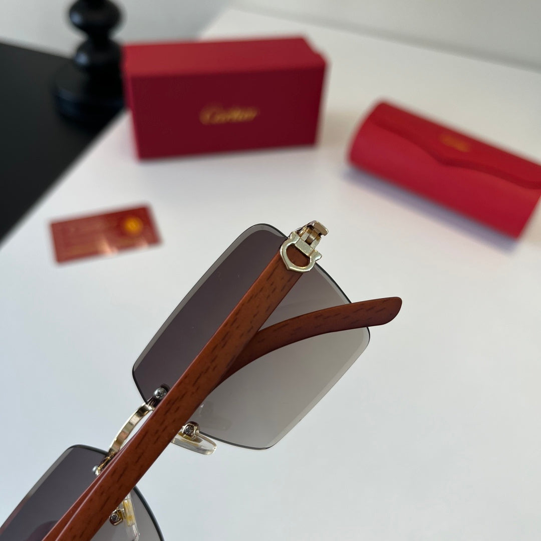 Cartier Lightweight Metal Rimless Silver Lens Sunglasses for Men & Wo - 132544 - detail image 7