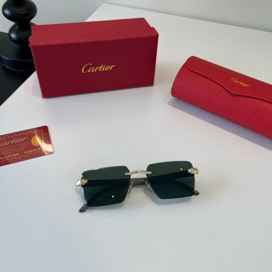 Cartier Lightweight Metal Rimless Silver Lens Sunglasses for Men & Wo - 372231 - detail image 5