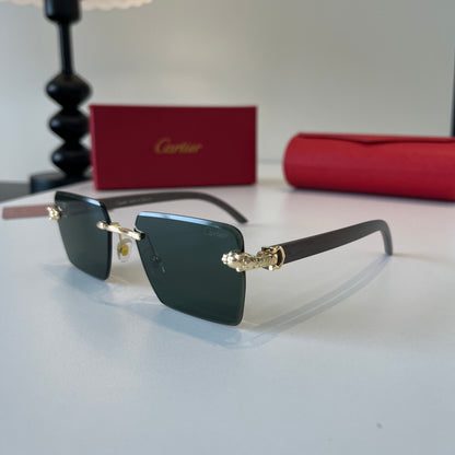 Cartier Lightweight Metal Rimless Silver Lens Sunglasses for Men & Wo - 372231 - detail image 3