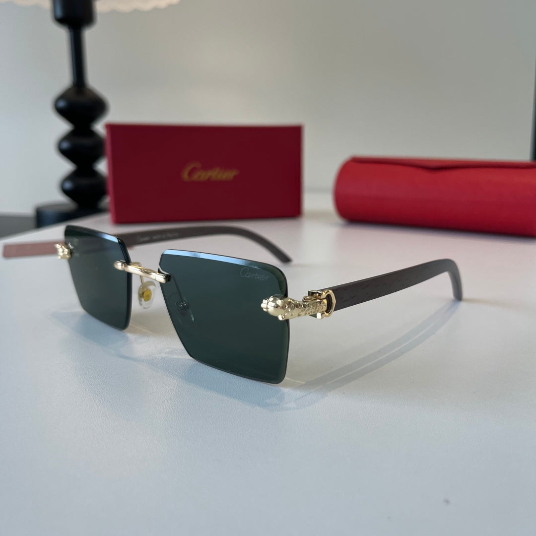 Cartier Lightweight Metal Rimless Silver Lens Sunglasses for Men & Wo - 132545 - detail image 3