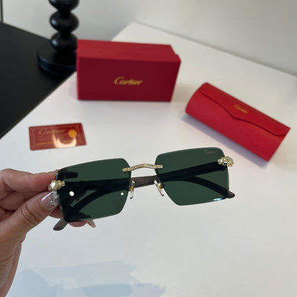 Cartier Lightweight Metal Rimless Silver Lens Sunglasses for Men & Wo - 132545 - detail image 4