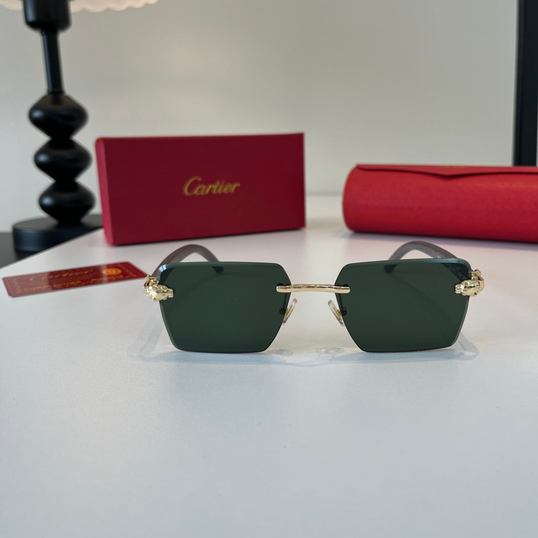 Cartier Lightweight Metal Rimless Silver Lens Sunglasses for Men & Wo - 132545 - detail image 2