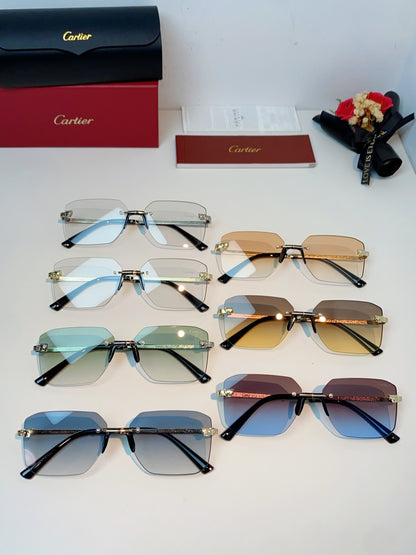 Cartier Lightweight Rimless Gold Lens Sunglasses for Men & Women - 158509 - detail image 12