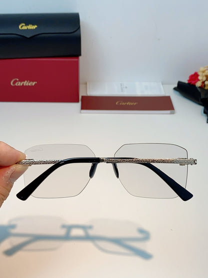 Cartier Lightweight Rimless Silver Lens Sunglasses for Men & Women - 158504 - detail image 5