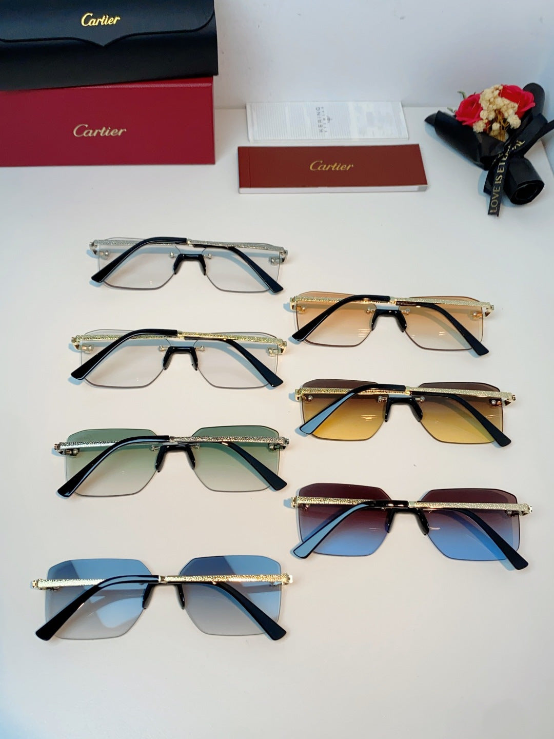 Cartier Lightweight Rimless Silver Lens Sunglasses for Men & Women - 158505 - detail image 11