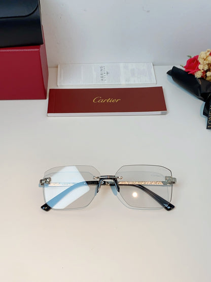 Cartier Lightweight Rimless Silver Lens Sunglasses for Men & Women - 158504 - detail image 9